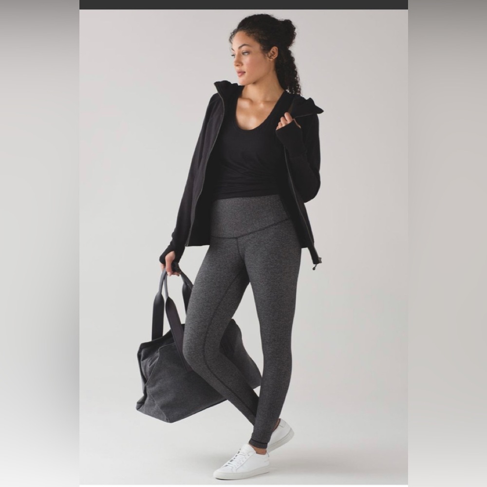 LULULEMON Athletica heathered gray/black herringbone tights pants
